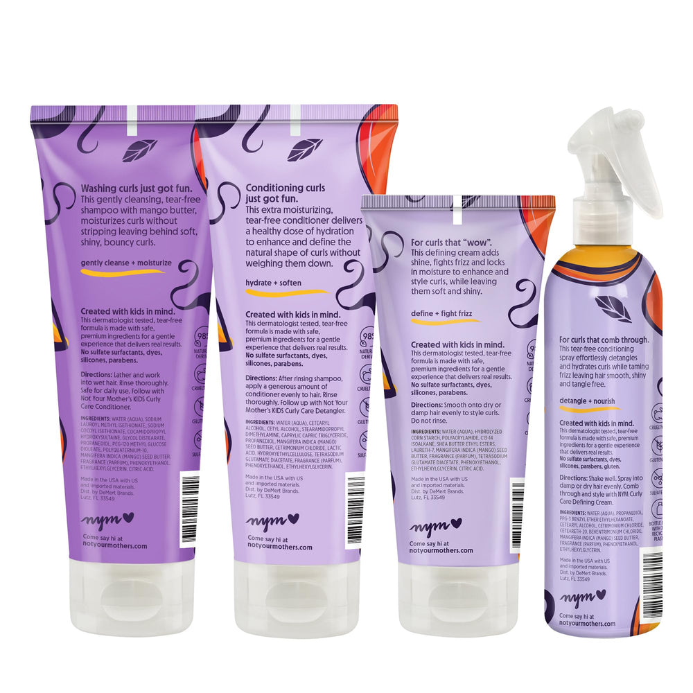 Not Your Mother's Kids Curly Care mango butter ingredient highlights moisturizing power for curls.