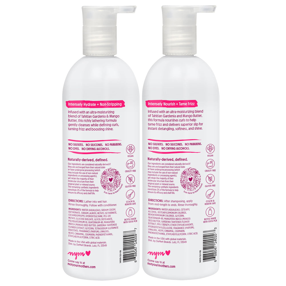 Not Your Mother's Naturals curl care routine image demonstrates wash and rinse steps