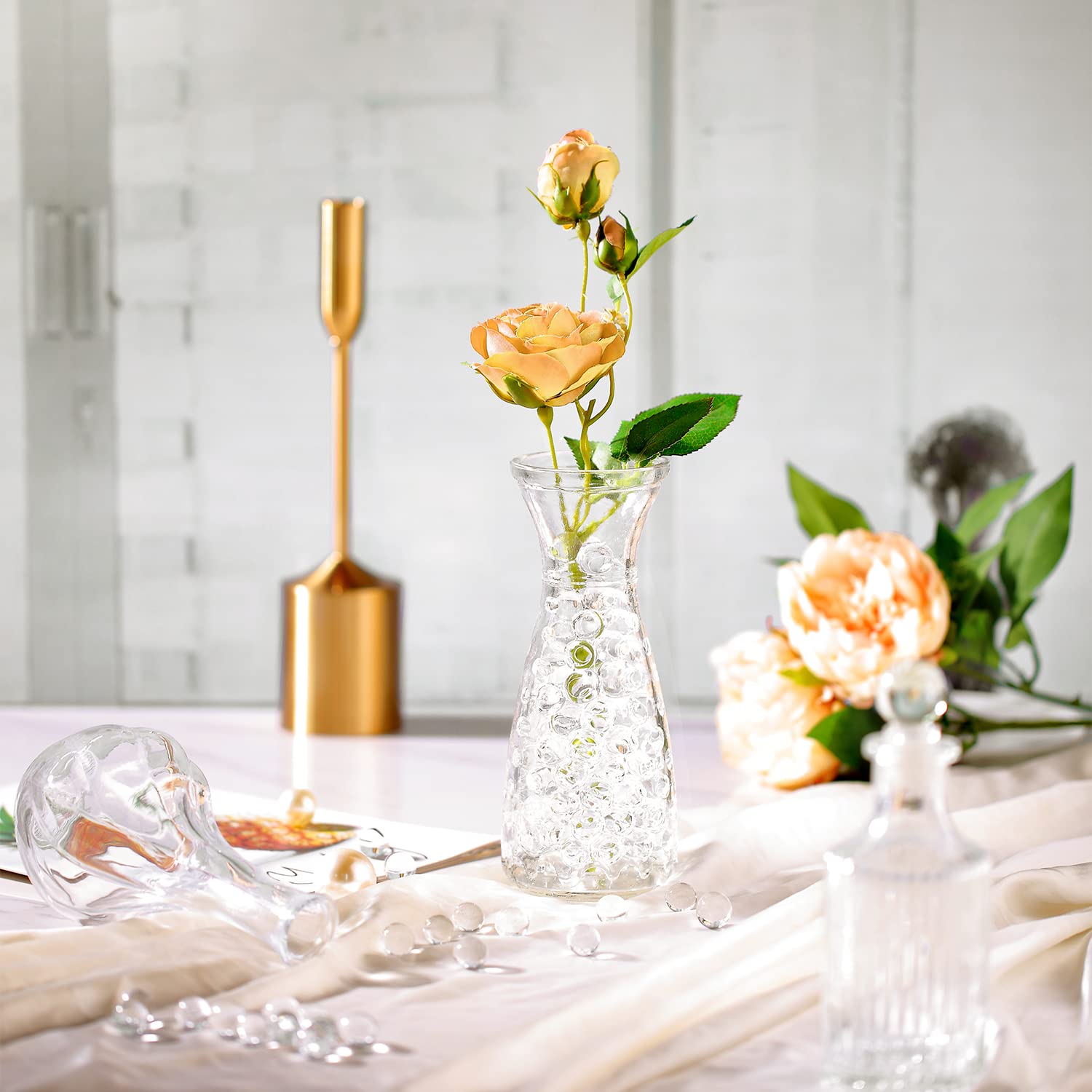 NOTCHIS vase decor water beads help maintain plant moisture during events and long displays.