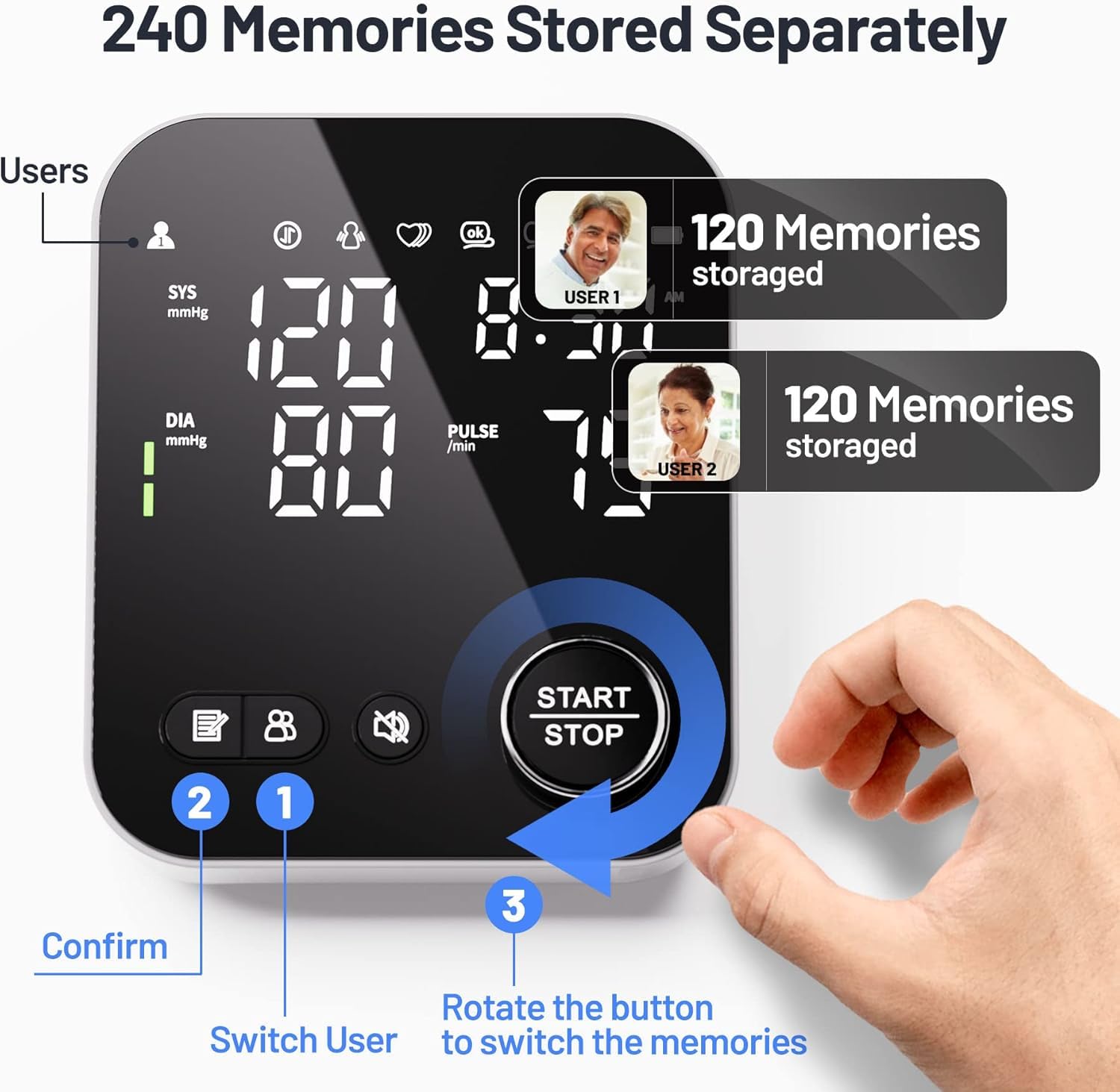 NOUYAN portable design for travel-friendly blood pressure monitoring.