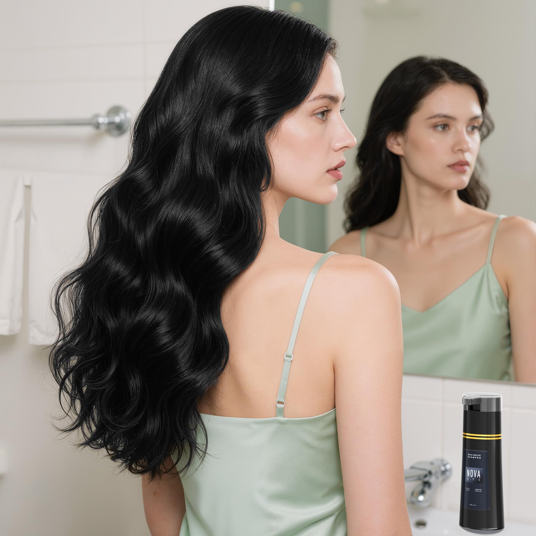 Nova DYE salon-quality color result visual.