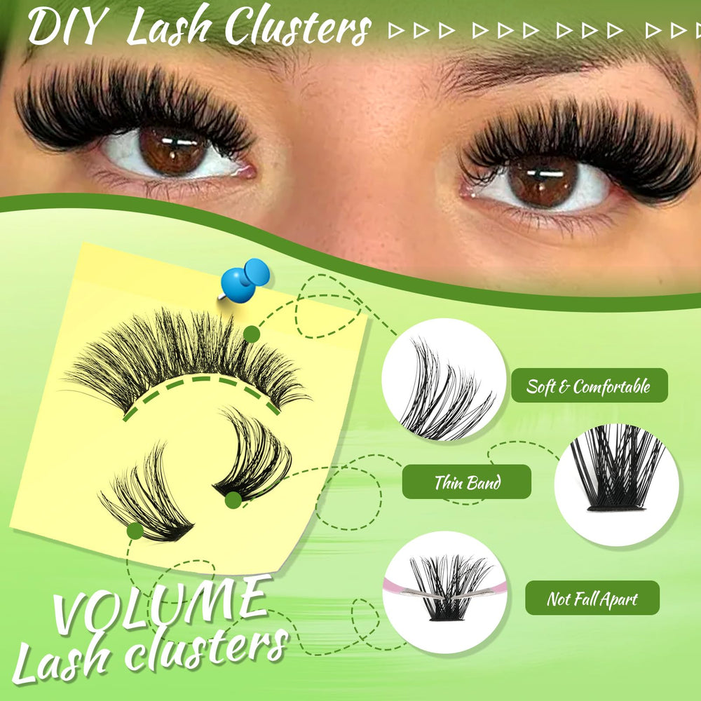 NovaBeryl lash clusters 10-18mm mixed lengths for customizable wispy volume