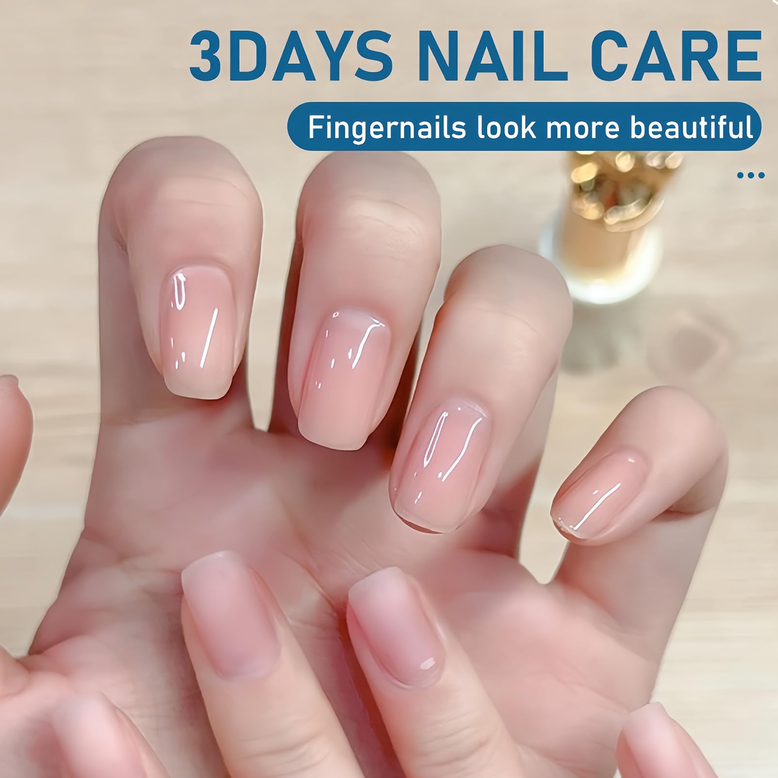 NovaCharm moisturizing clear nail gloss on nails for natural shine.