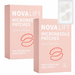 NOVALIFT MicroGlow eye patches pack ready for use, two-box hydration set.
