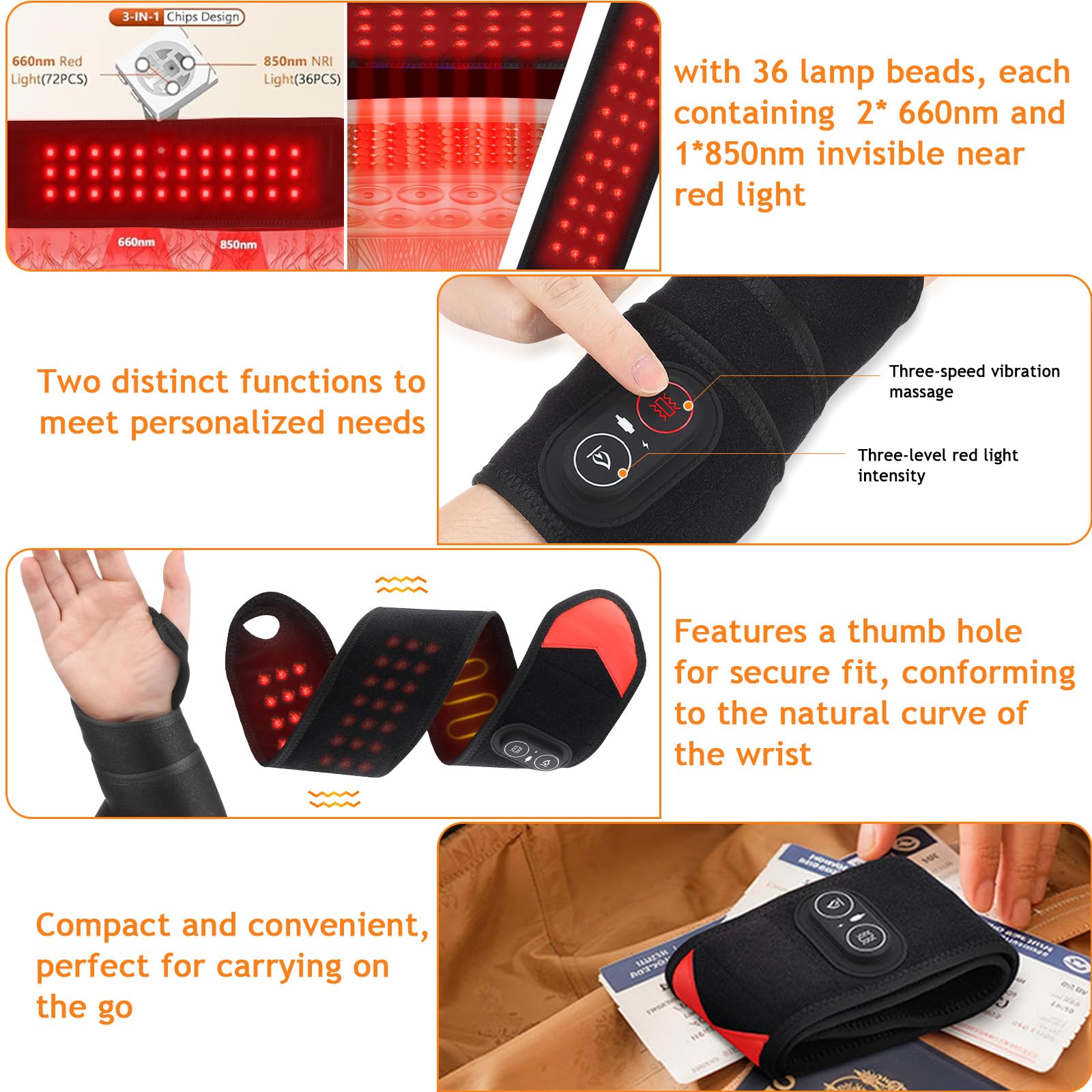 Novalume three massage settings on the wrap offer varied relaxation options