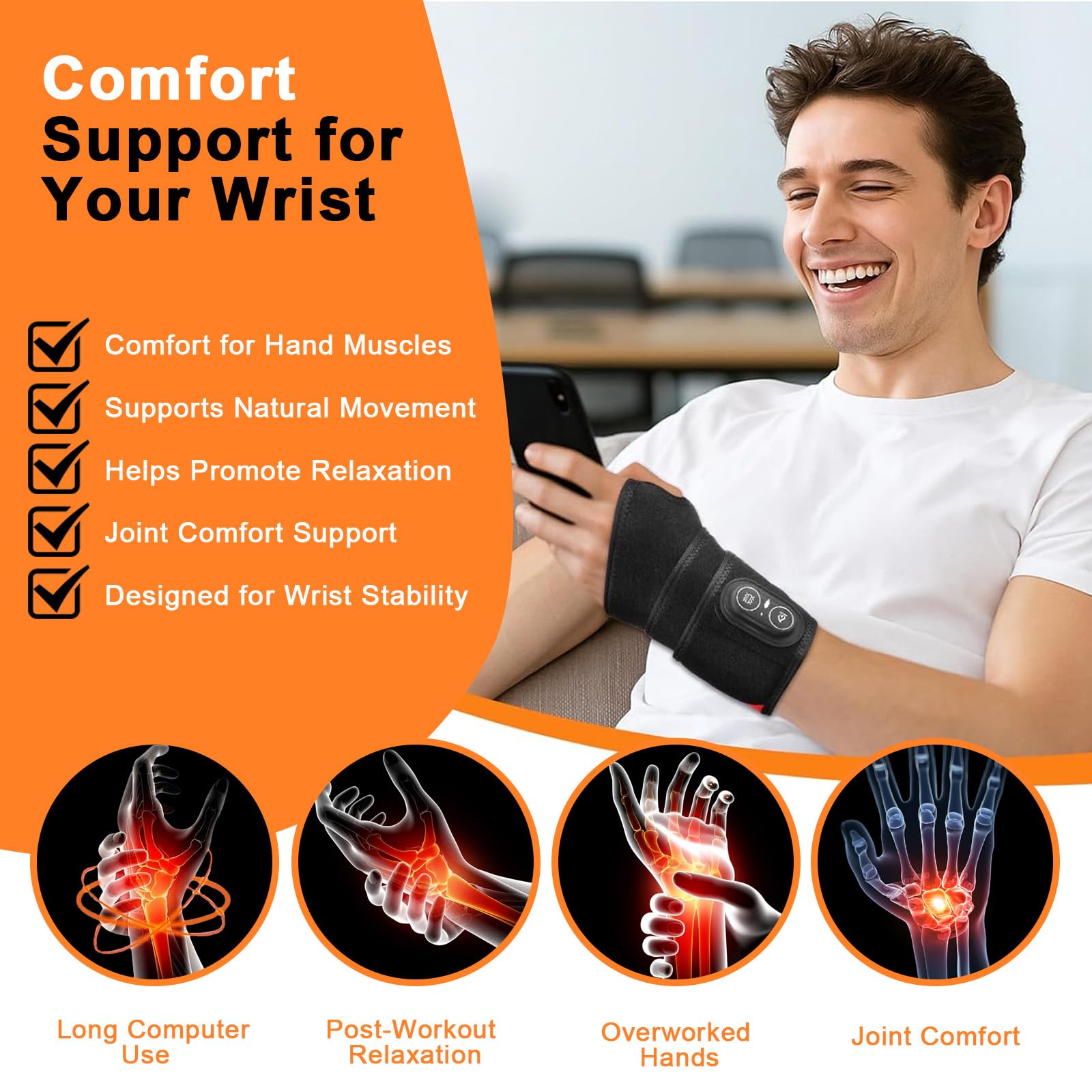 Novalume 36-led wrist therapy closeup highlights dual wavelengths at work