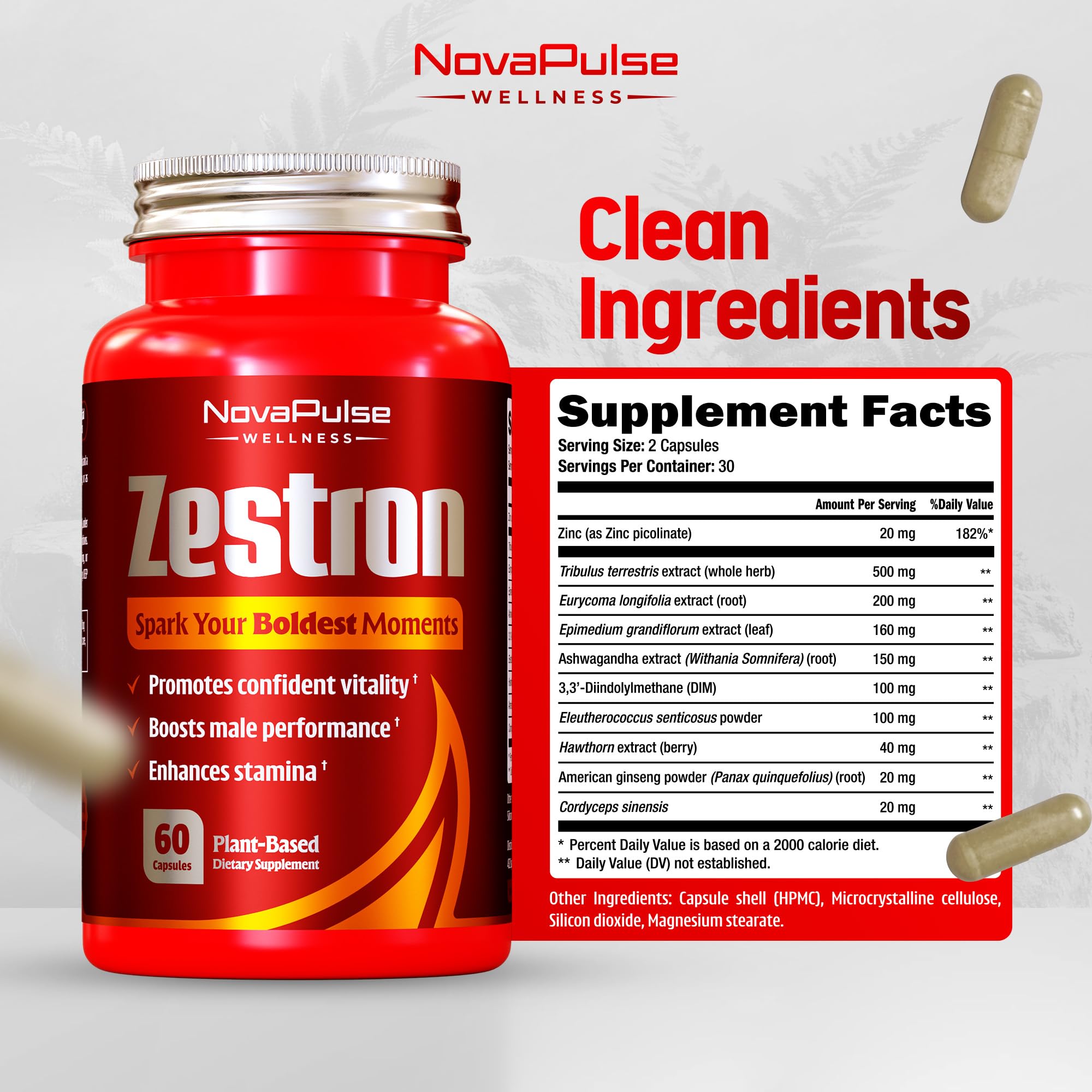 NovaPulse Wellness capsules close-up highlighting drive and energy support
