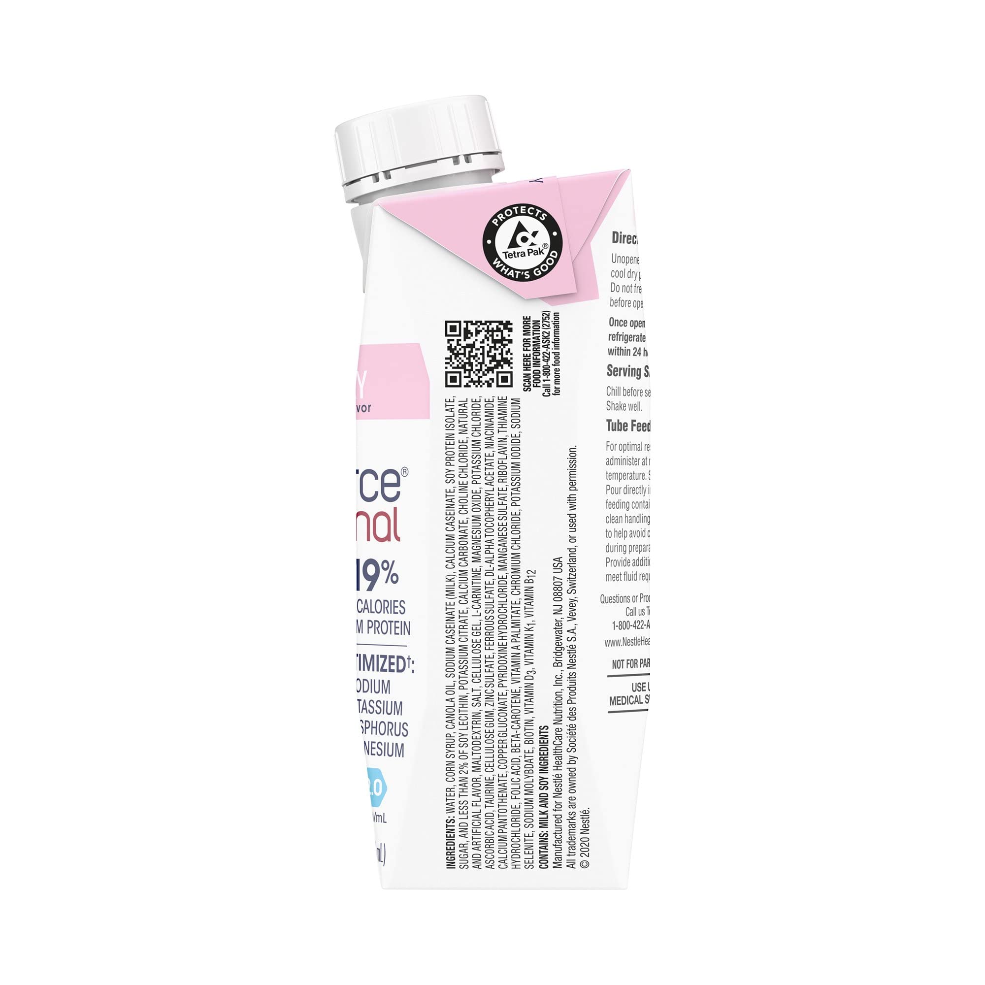 NovaSource Renal nutrition label close-up shows electrolyte balance for renal-friendly planning.