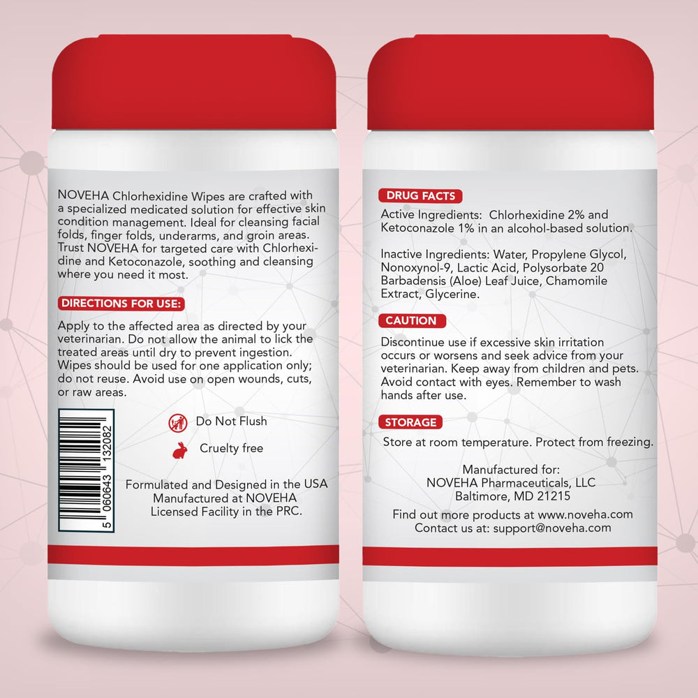 NOVEHA pre-moistened wipes support comfortable routine care
