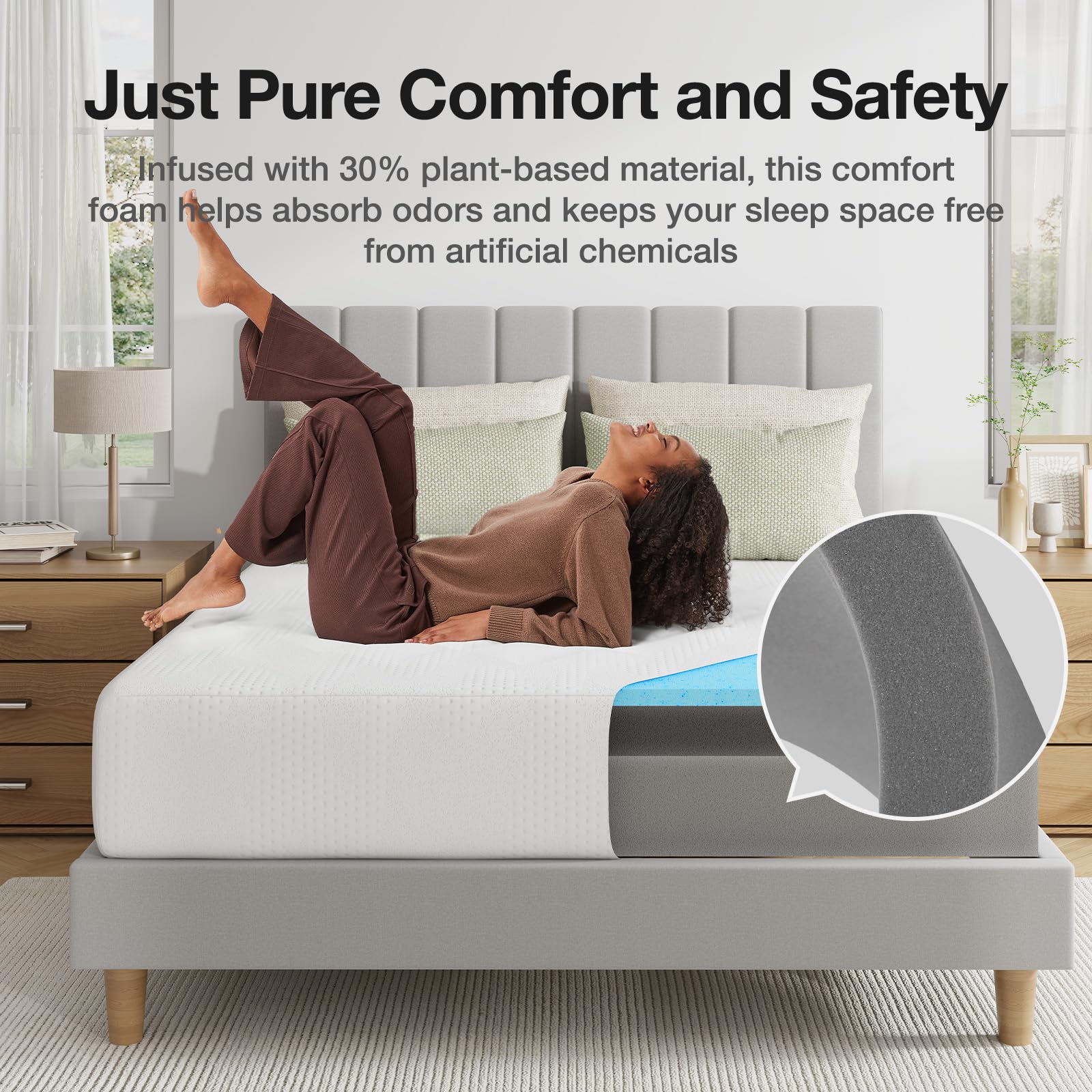 Novilla CertiPUR-US certified foams ensure a safer sleep surface
