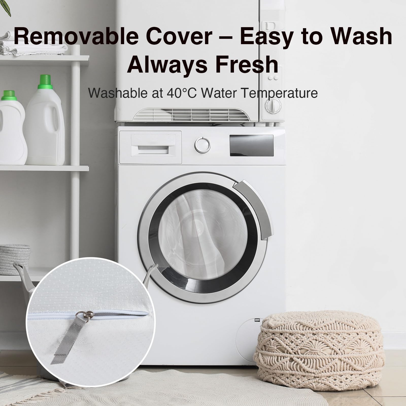 Novilla washable knit cover keeps the mattress fresh and easy to clean