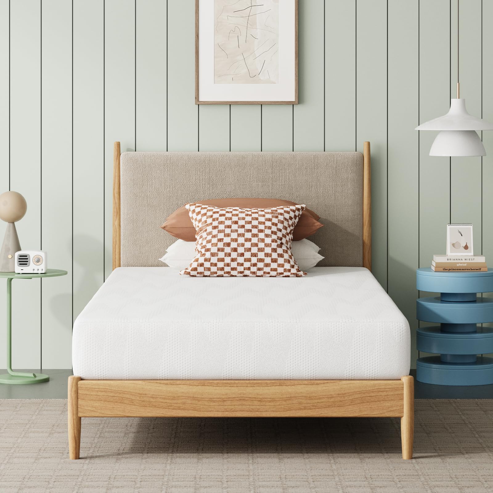 Novilla twin 8in mattress front view showing cooling surface for refreshed nights