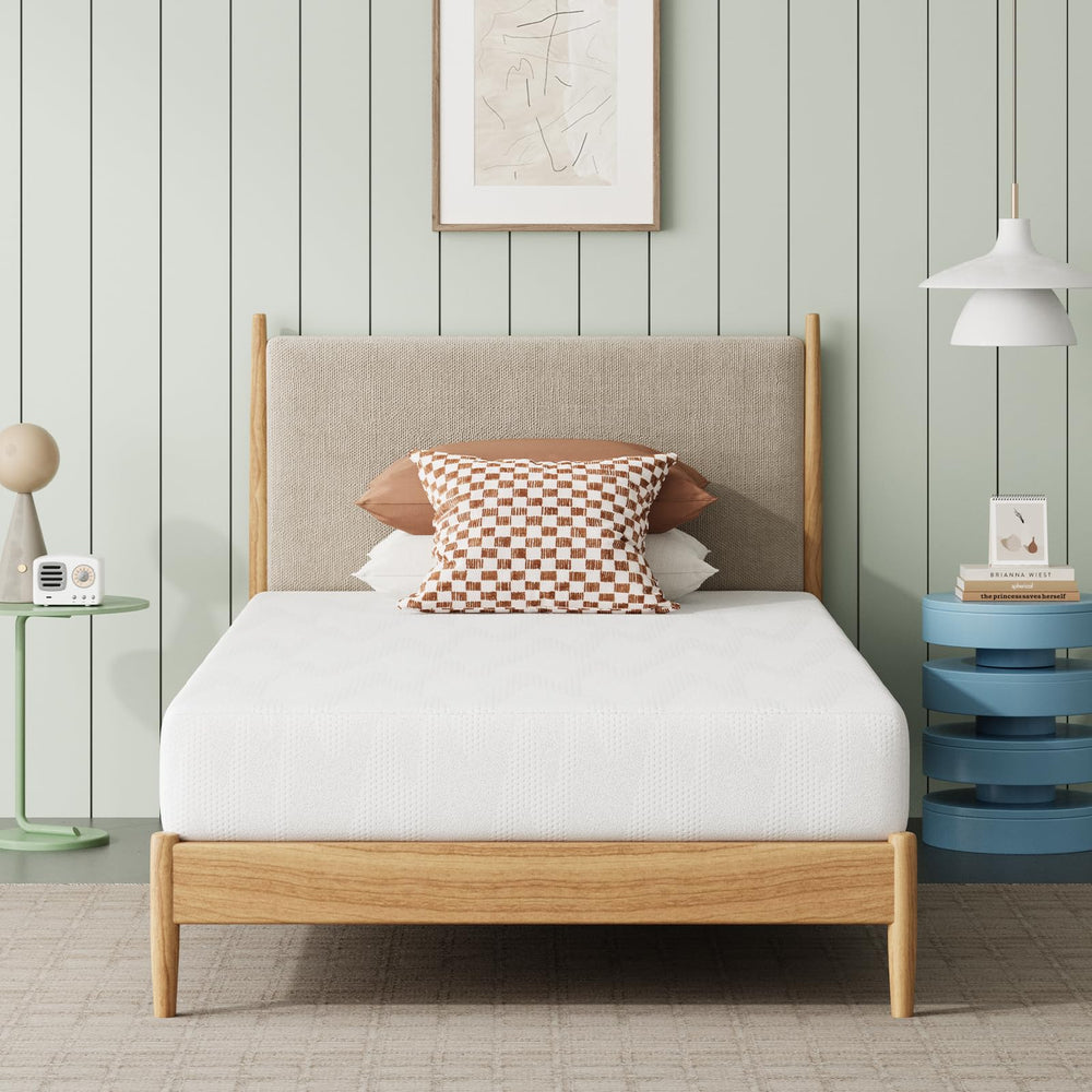 Novilla twin 8in mattress front view showing cooling surface for refreshed nights