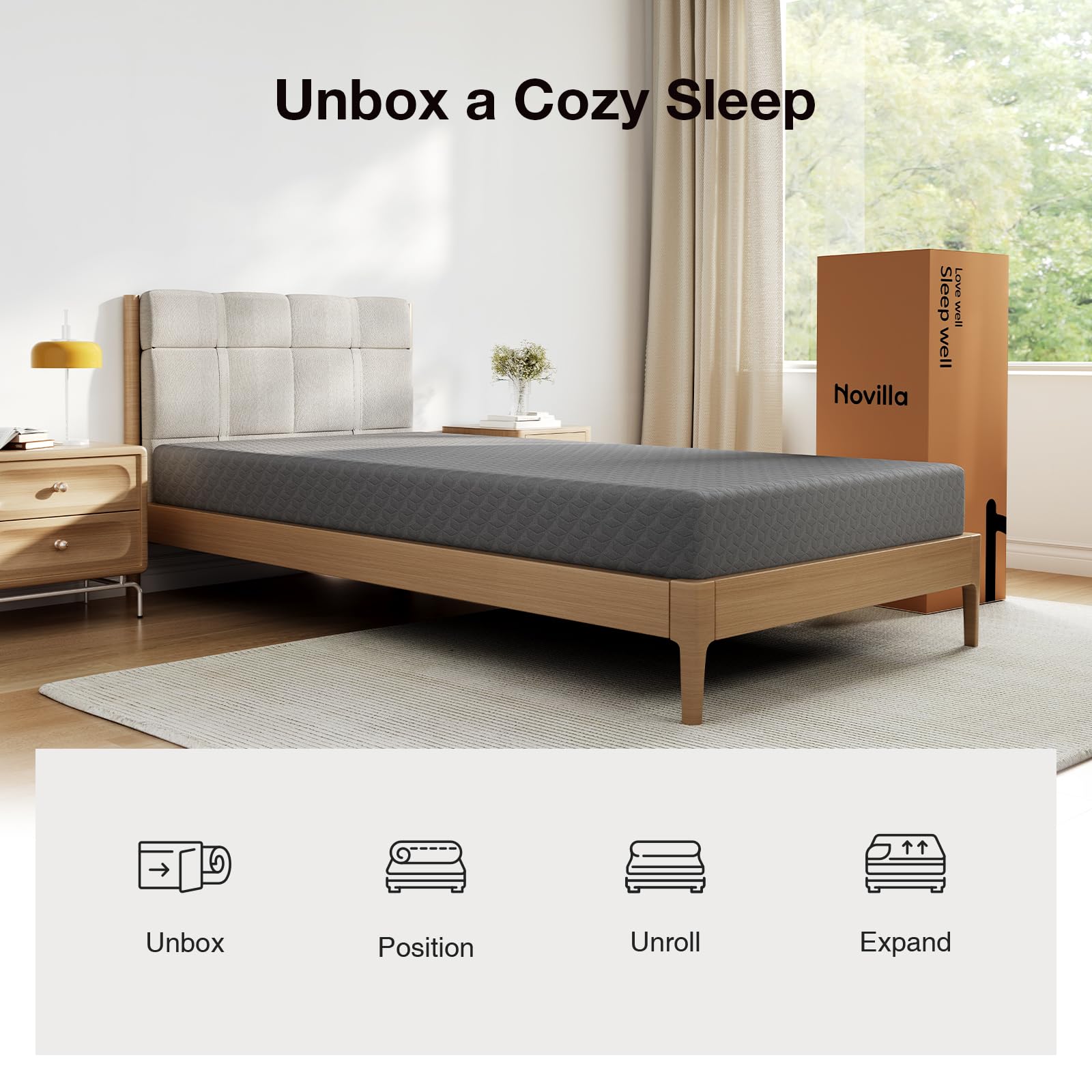 Novilla twin kids mattress hypoallergenic materials for sensitive skin