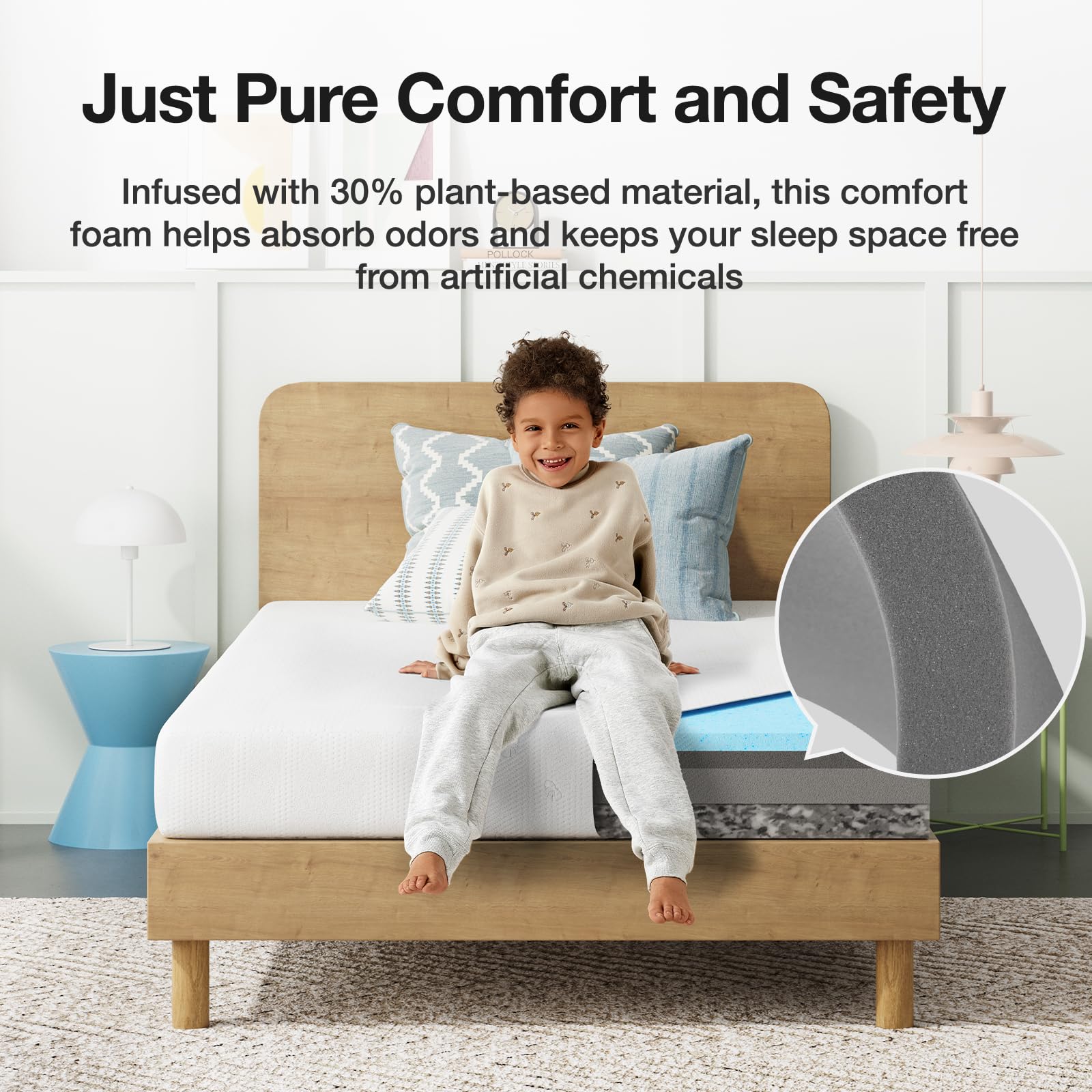 Novilla Twin XL mattress odor and moisture control for freshness.