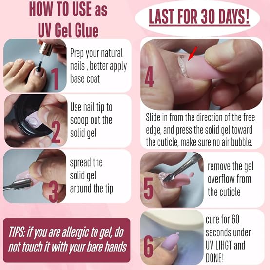 NOVO OVO 3D nail art base glue supports glitter and rhinestone accents for creative looks.