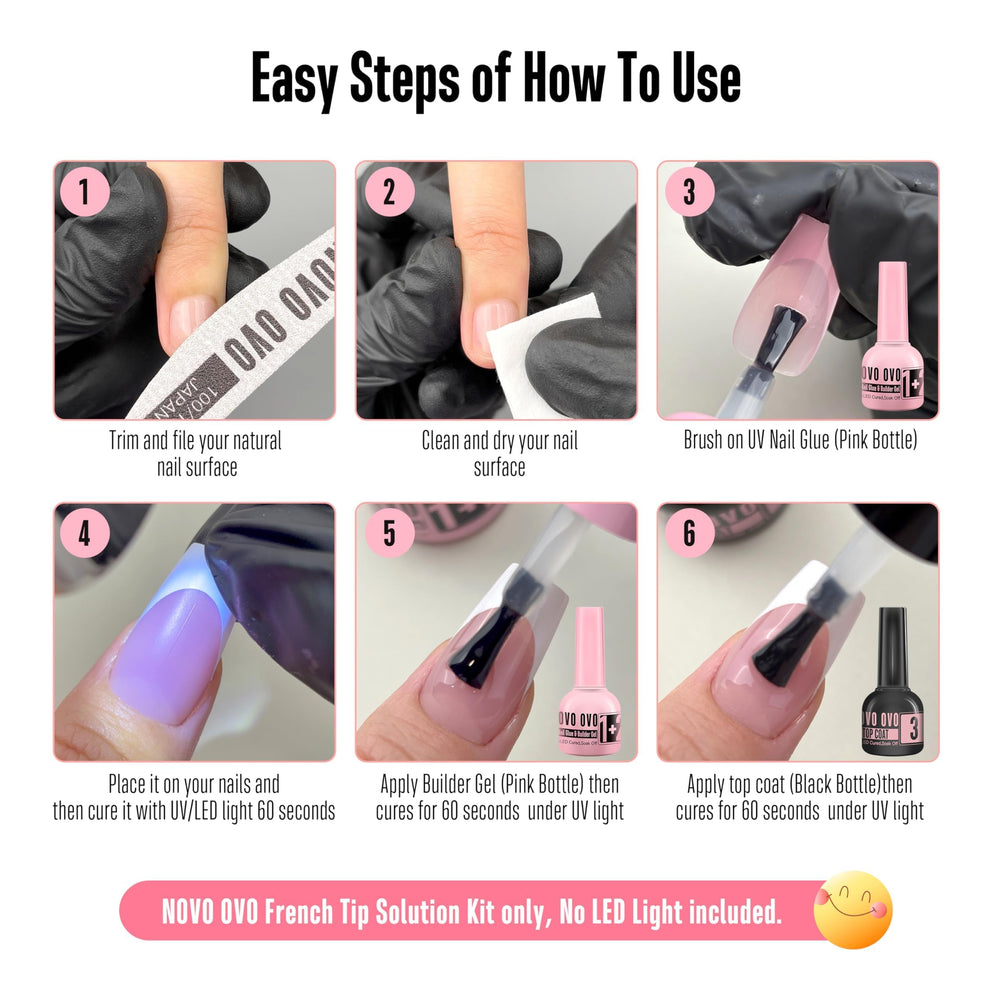 NOVO OVO 60-90s cure ensures quick, precise nail set