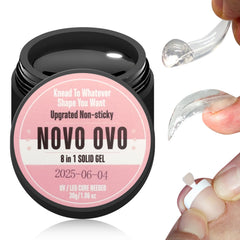 NOVO OVO 8-in-1 solid nail glue bottle enables strong, lasting adhesion for various nail tips.