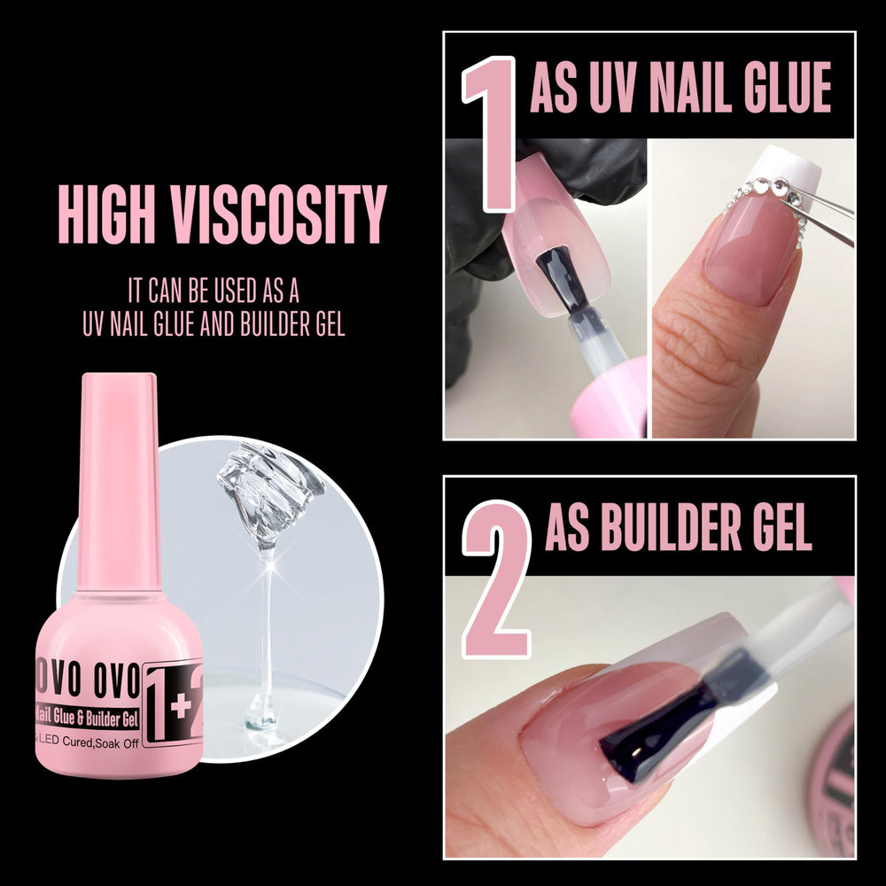 NOVO OVO no-wipe top coat in black bottle for high gloss shine
