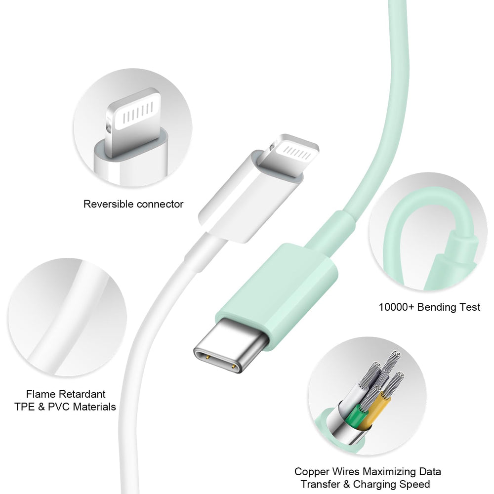 Novobit 6ft USB-C charging cable flexible for home or travel