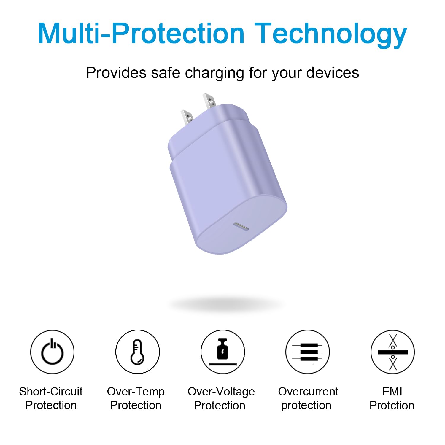 Novobit compact travel charger easily fits in a bag for on-the-go charging.