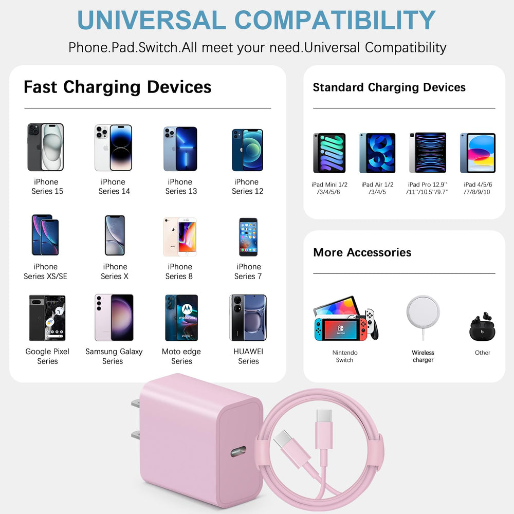 Novobit pink MFI-chip cable with automatic recognition for safe charging