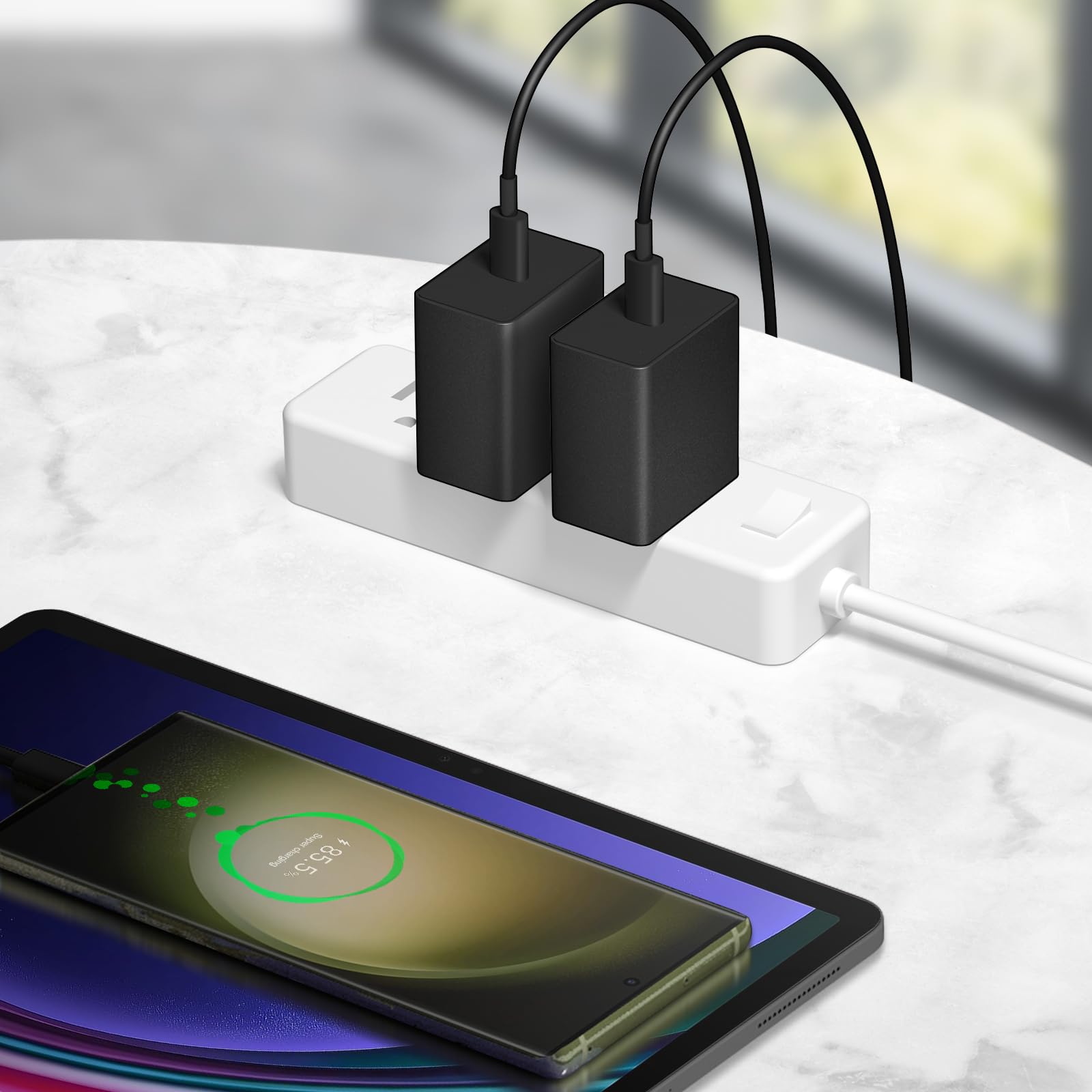Novobit charger bundle includes two chargers and two cables with support.