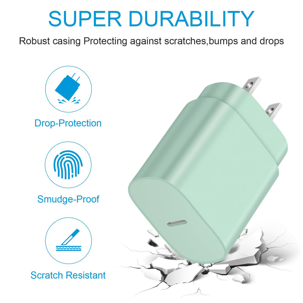 Novobit Type-C charger block 25W side view, compact desk-friendly design.