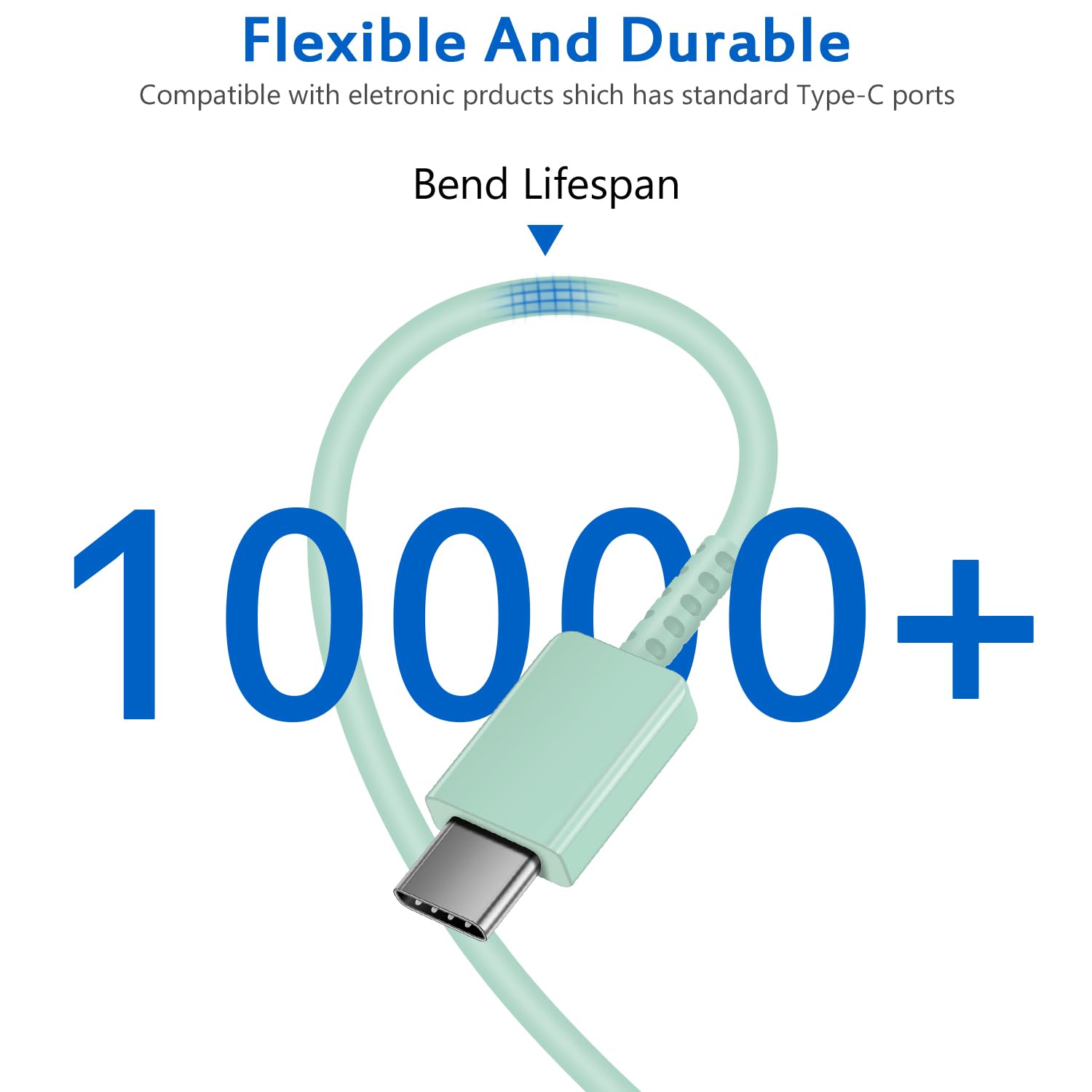 Novobit Type-C charger compatible with iPhone and Samsung devices across models.
