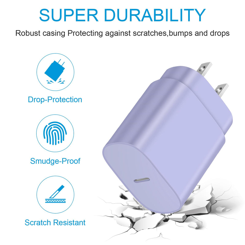 Novobit Type-C charger compatible with iPhone and Samsung for quick top-ups.