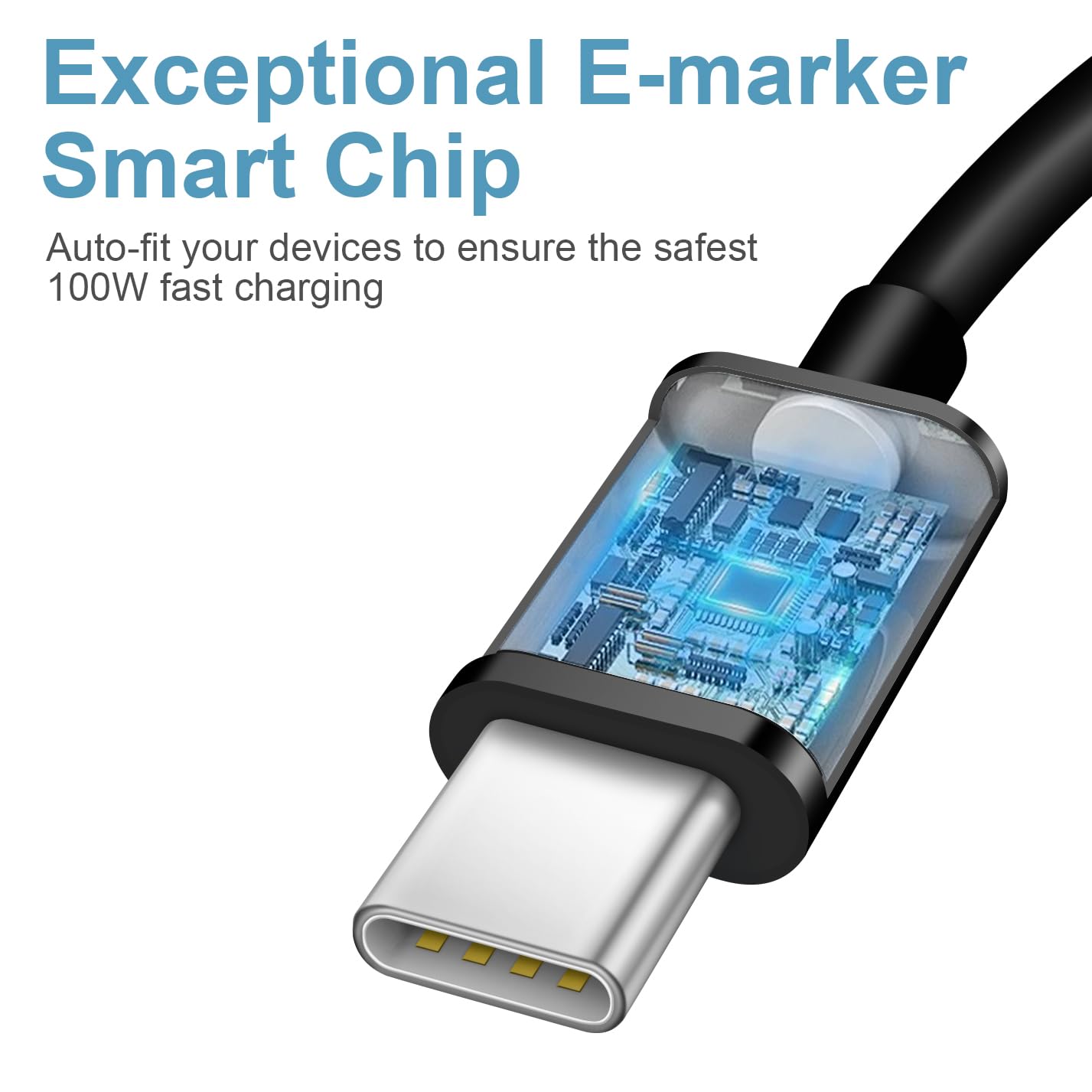 Novobit USB-C cable six-foot, flexible charging and syncing