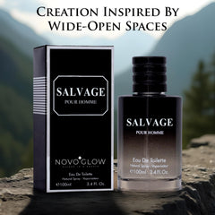 NovoGlow Salvage packaging and label emphasize masculine elegance.