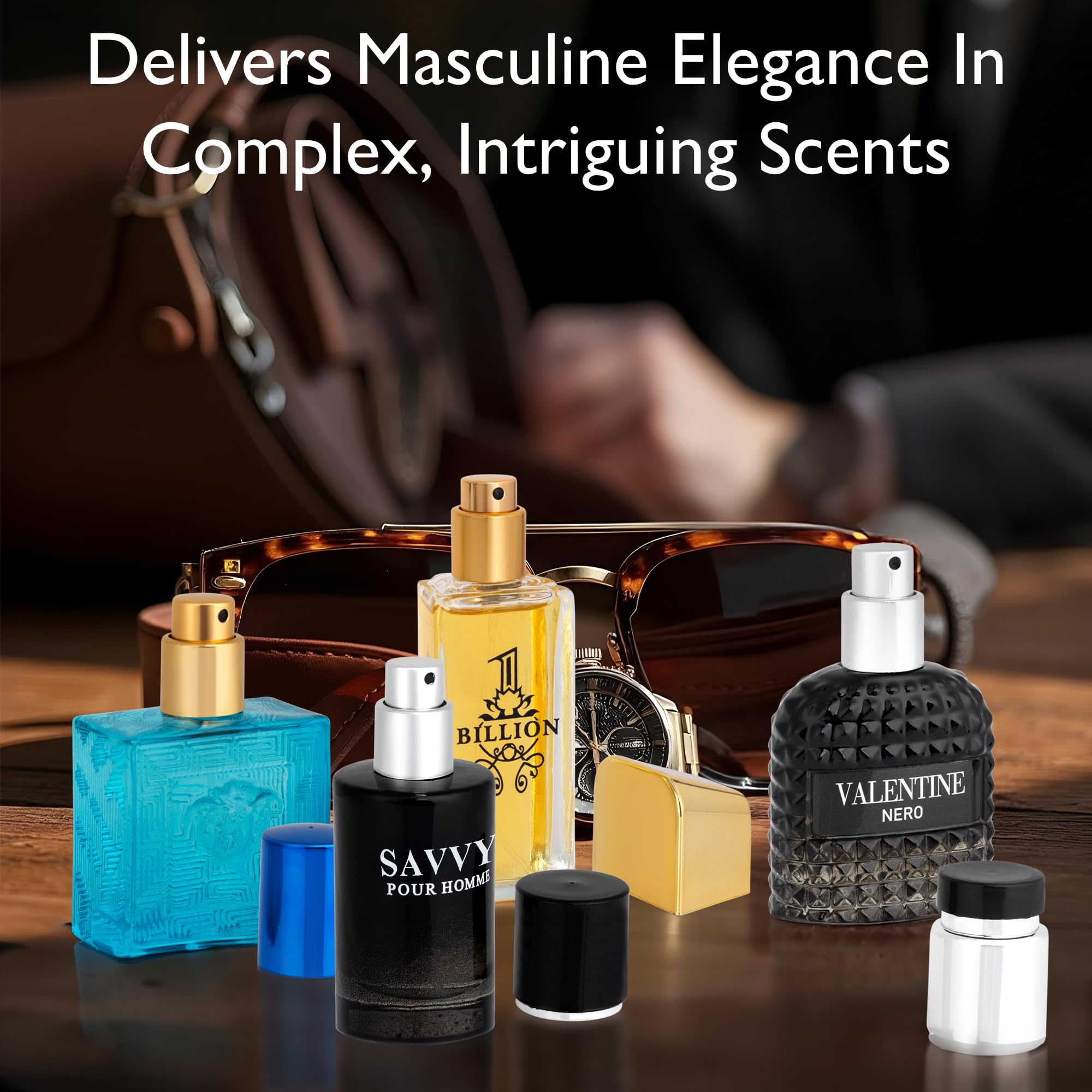 NovoGlow Signature Scent travel-ready 30ml bottles arranged for versatile use.