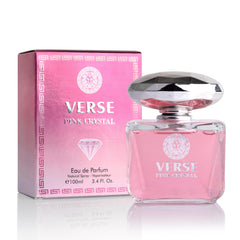 NovoGlow Verse Pink Crystal bottle front for daily elegance
