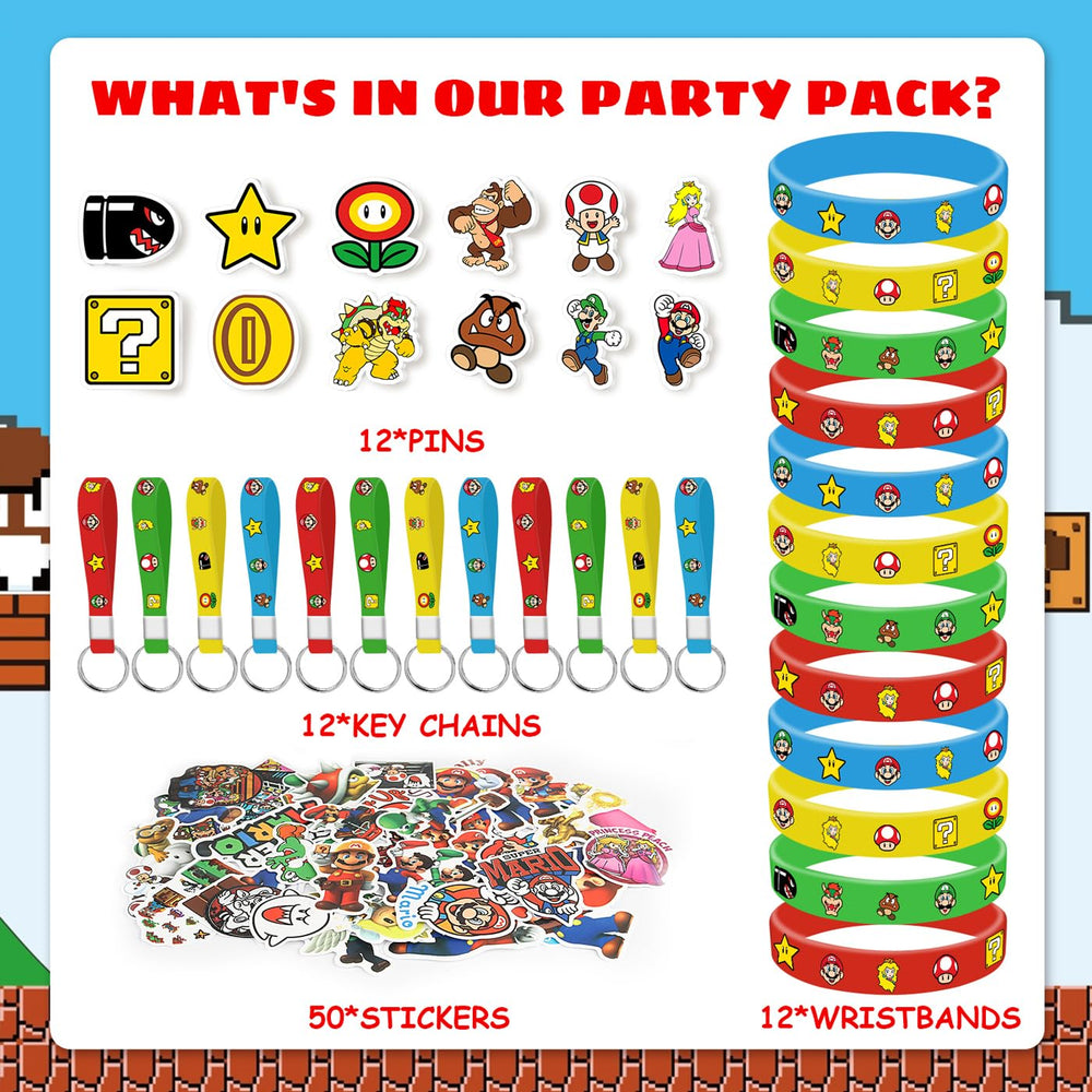 Novovida Mario-themed gifts ideal for kids party decor and activities.