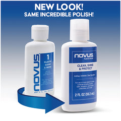Novus 7020 scratch polish used on windshield for clarity