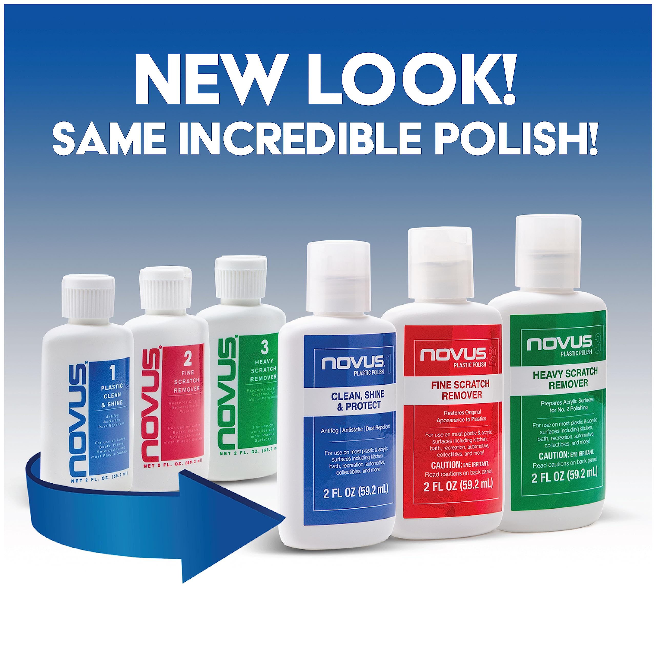 Novus Fine Scratch Remover #2 demonstrates before–after clarity.