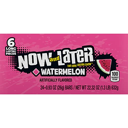 Now and Later Watermelon chewy texture, a long-lasting bite