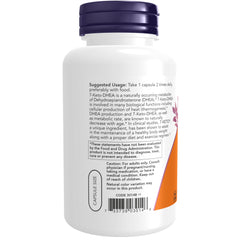 NOW Foods 7-Keto DHEA label detail highlighting ingredients and quality standards