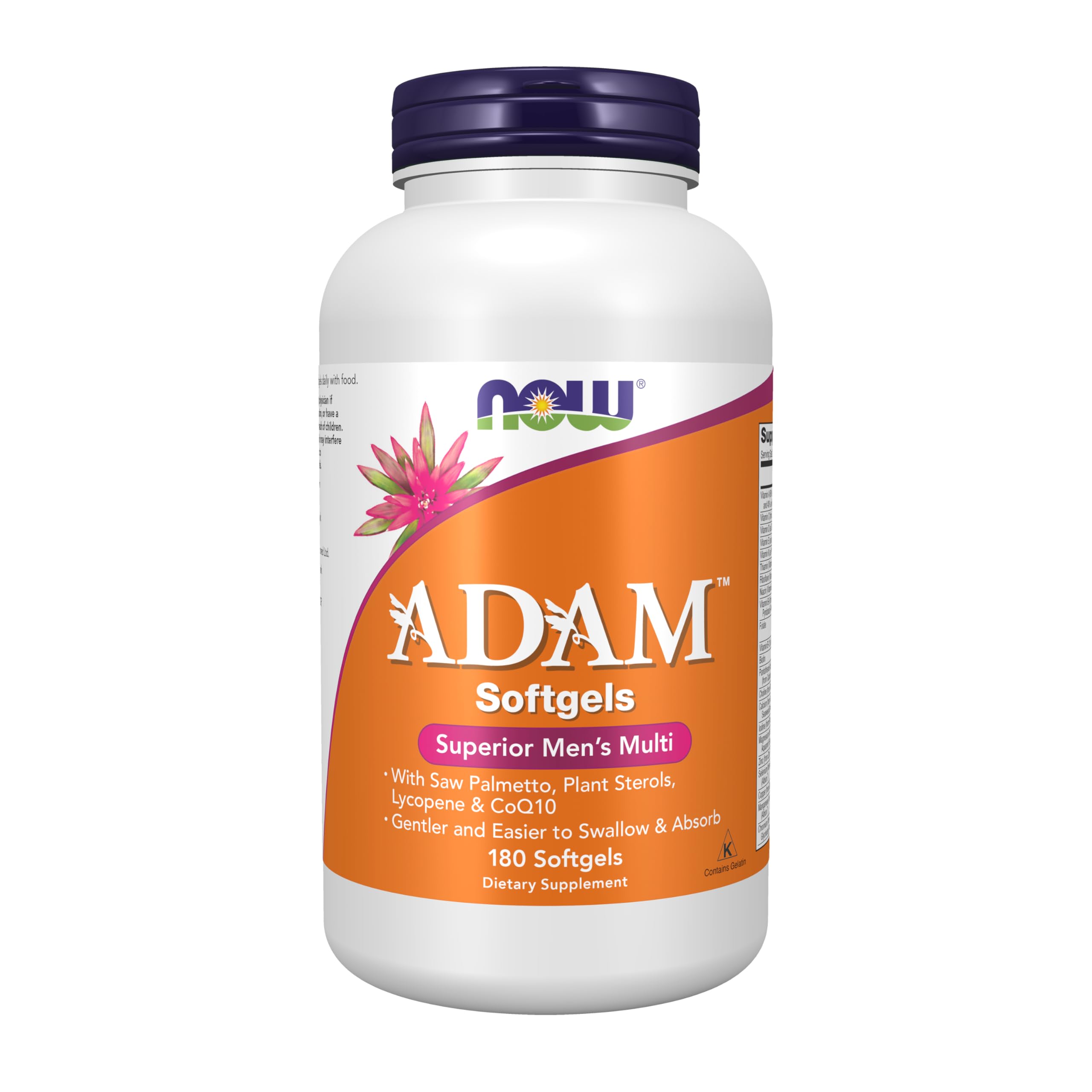 NOW Foods ADAM bottle front view for daily support and easy handling
