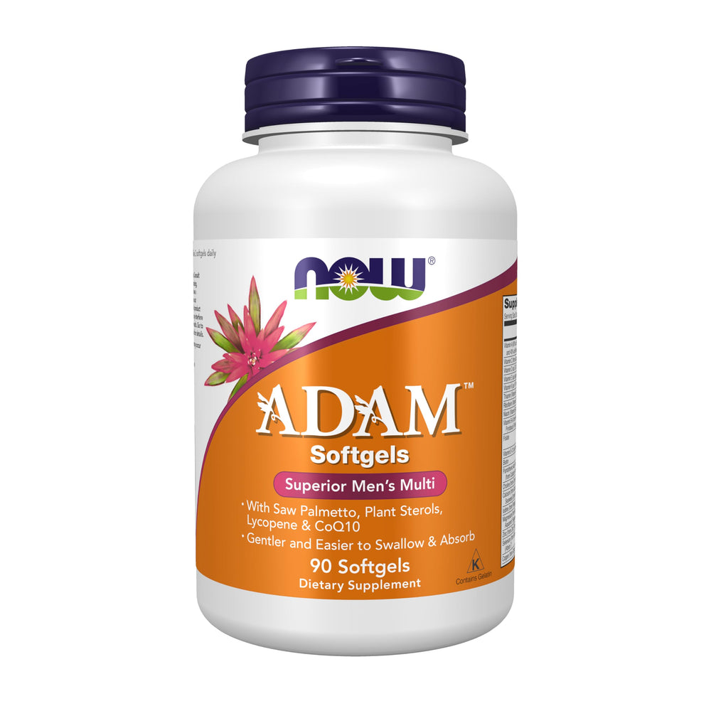 NOW Foods ADAM men's multivitamin softgels easy to swallow for daily wellness