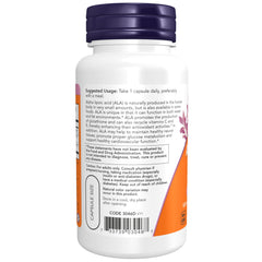 NOW Foods Alpha Lipoic Acid 600 mg capsules close-up in vegan form