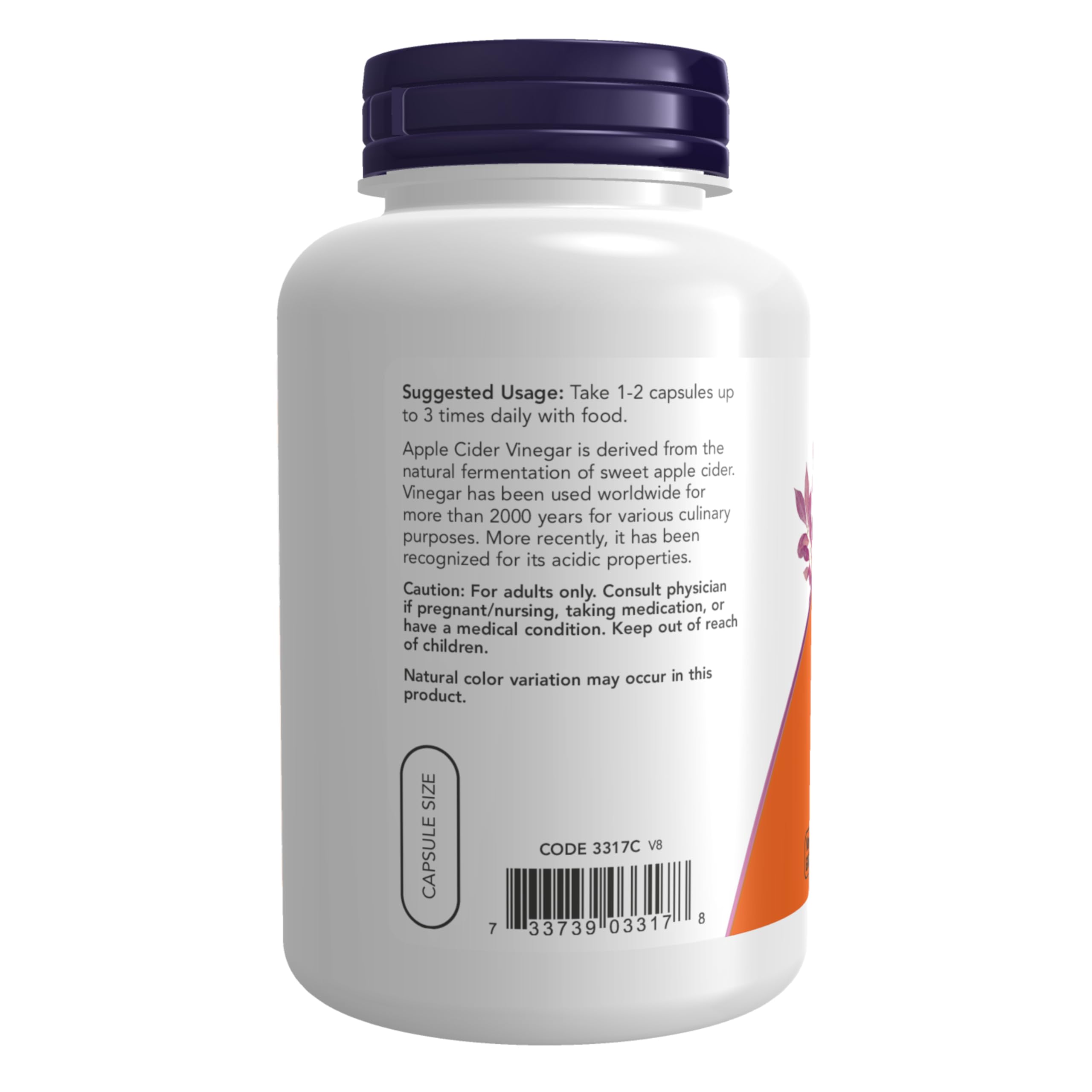 NOW Foods Apple Cider Vinegar capsules, 450 mg each.