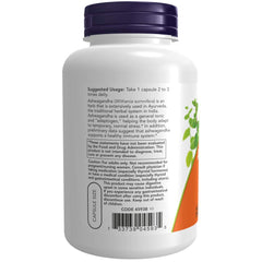 NOW Foods Ashwagandha Extract label and packaging showing non-GMO and vegan attributes