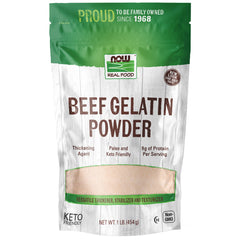 NOW Foods Beef Gelatin bottle shows a natural thickener for quick textures