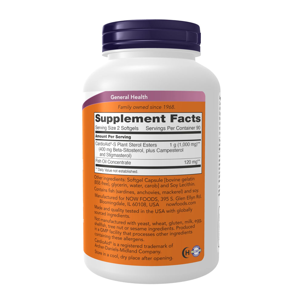 NOW Foods Beta-Sitosterol Plant Sterols capsules close-up for easy daily supplementation.