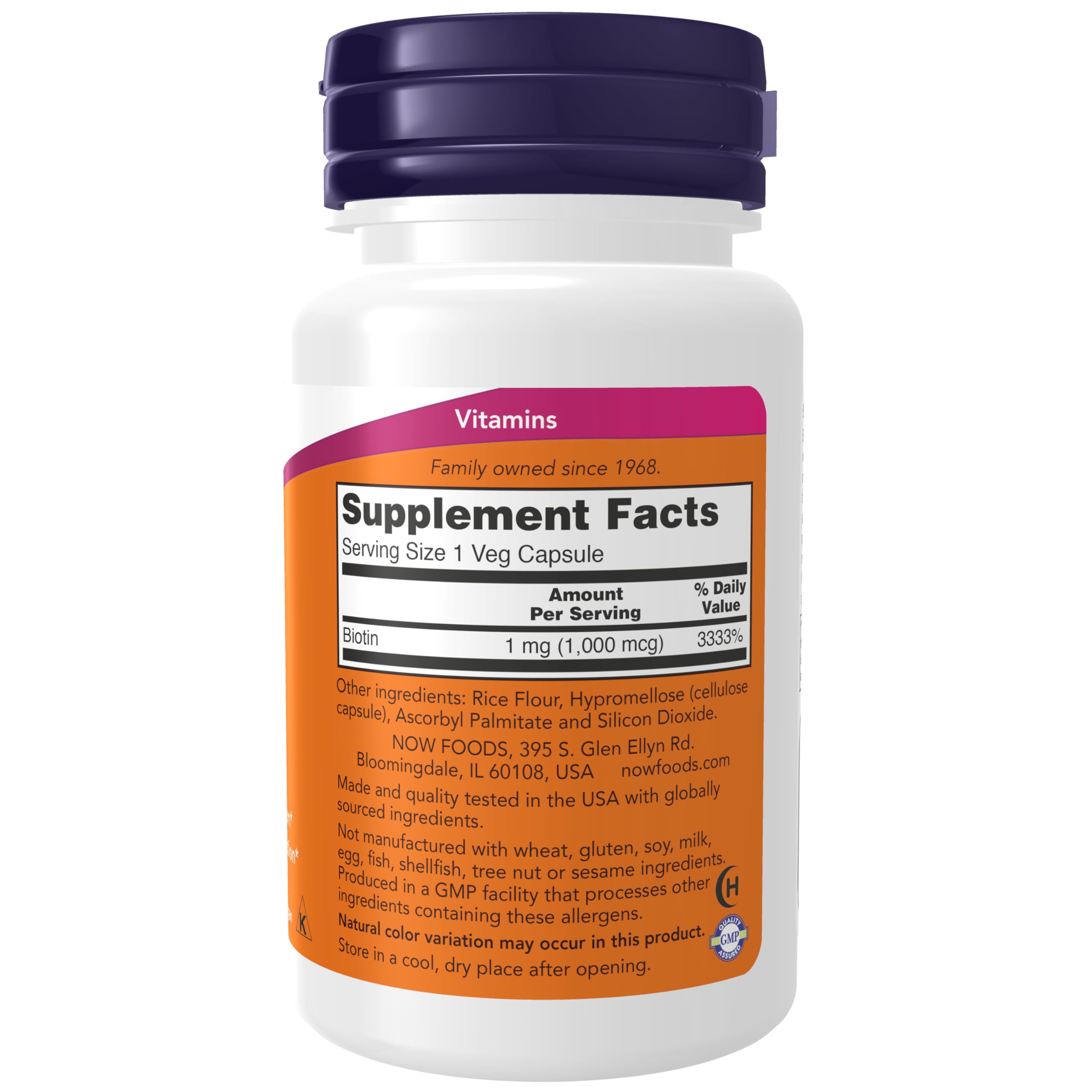 NOW Foods Biotin 1000 mcg pills closeup for daily use