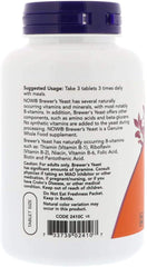 NOW Foods Brewer's Yeast 650 mg tablets close-up showing tablet form