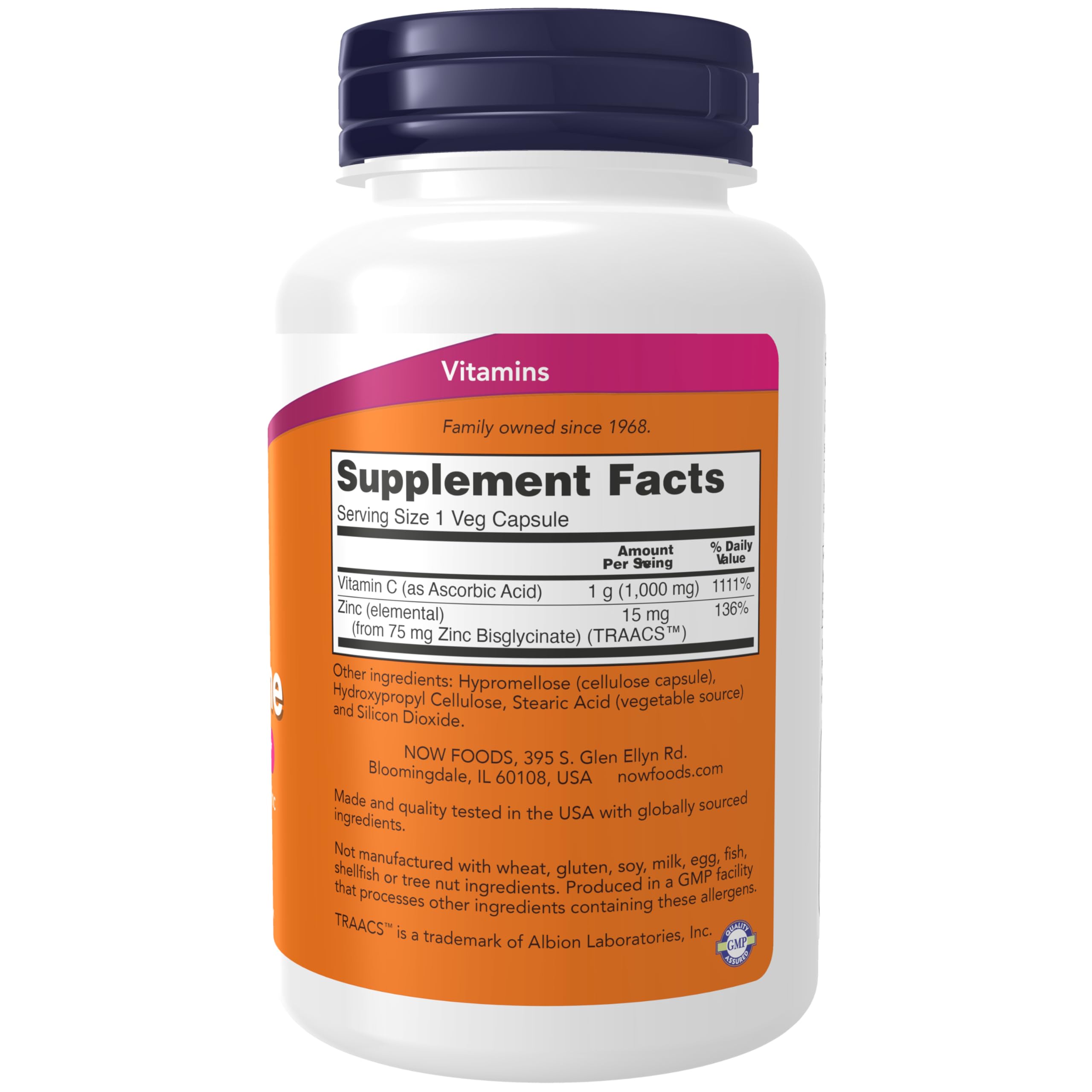 NOW Foods Zinc Immune seasonal support formula box for seasonal balance