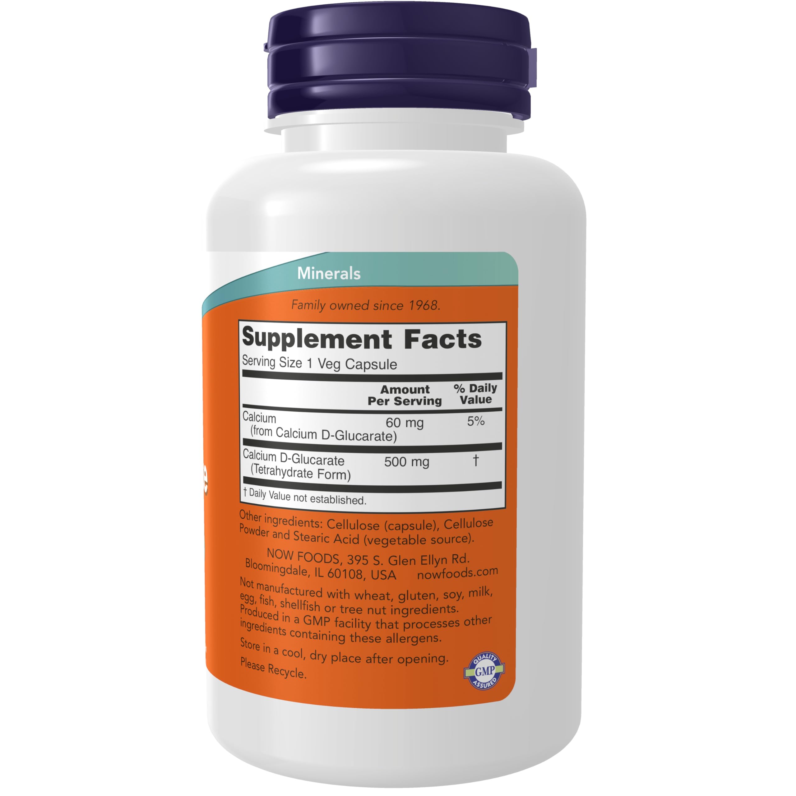 NOW Foods Calcium D-Glucarate capsule closeup for detox support